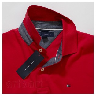 TOMMY HILFIGER CZERWONA MESKA KOSZULKA POLO